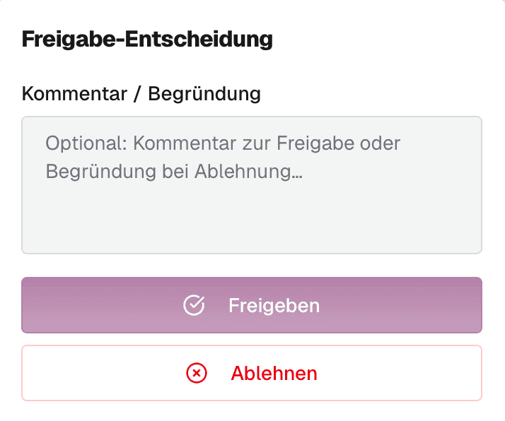 Freigaben Dialog
